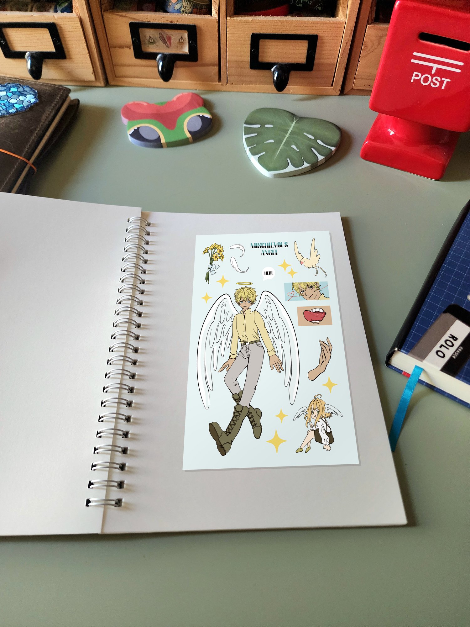 ANGEL BOY STICKER SHEET | Renrolo