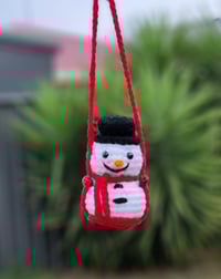 Image 3 of Handmade Crochet Snowman Car Hanger