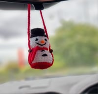 Image 2 of Handmade Crochet Snowman Car Hanger