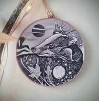 Image 1 of Solstice Badger - wooden decoration 