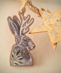 Image 3 of Midwinter Hare - wooden decoration