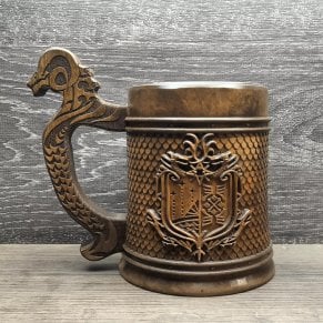 Image of MHW wooden beer mug, monster hunter beer tankard