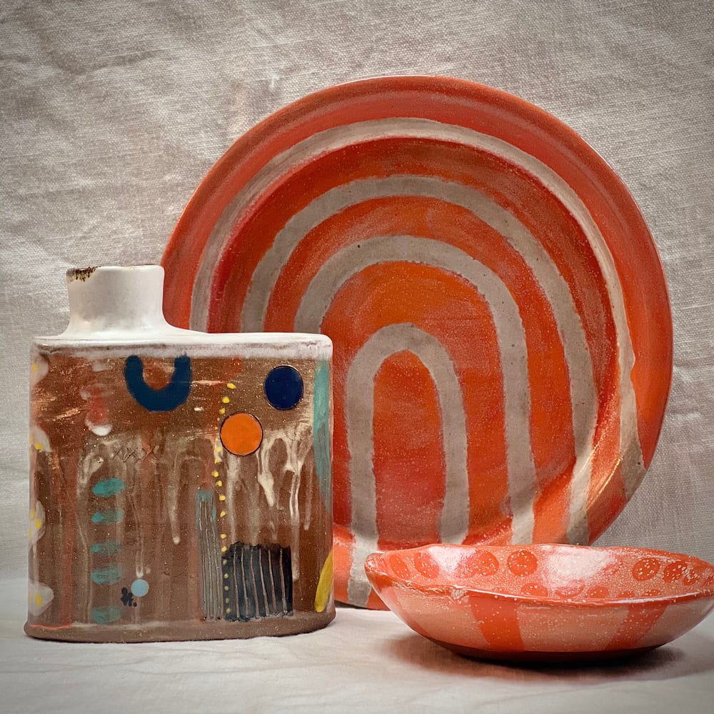 Image of Orange Rainbow Dinner Plate