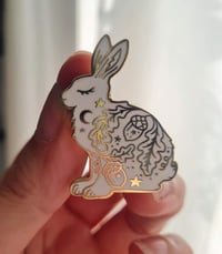 Image 1 of Snow Hare ' hard enamel pin badge