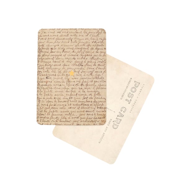 Image of Carte Postale ÉTOILE FILANTE / DORÉ / OLD LETTER