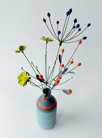 Image 2 of Teal vase with orange berries 