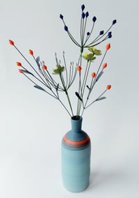 Image 4 of Teal vase with orange berries 