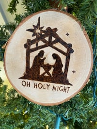 Image 2 of "O Holy Night" - Decorative Birch Oval 