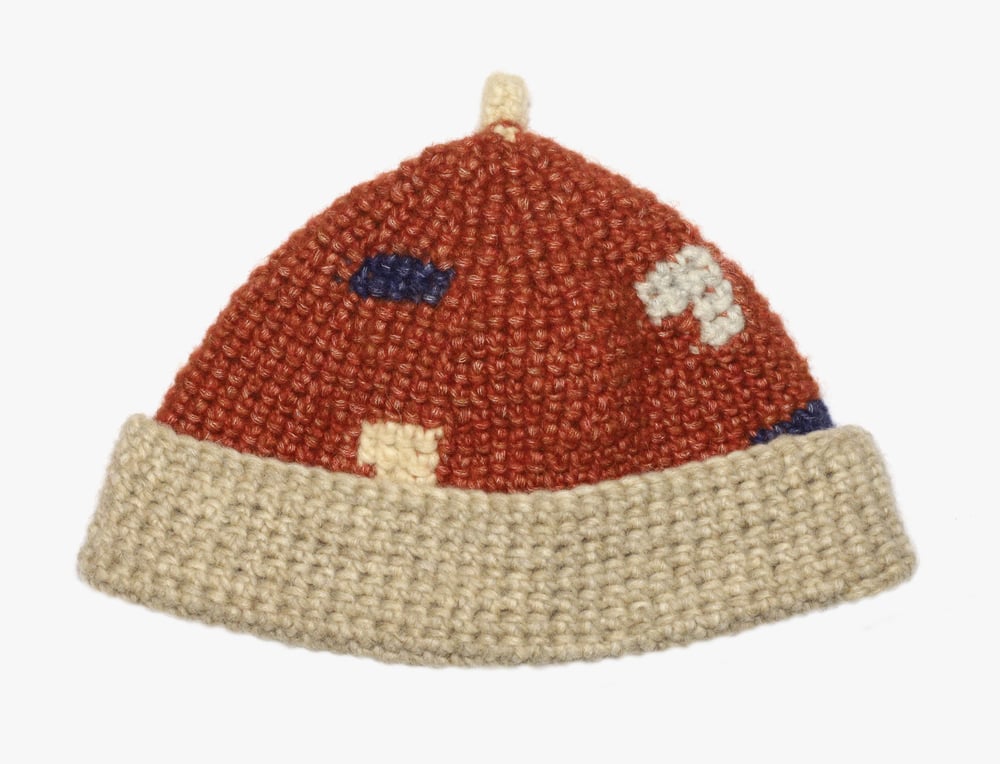 Image of RED AND BEIGE WOOL CAP