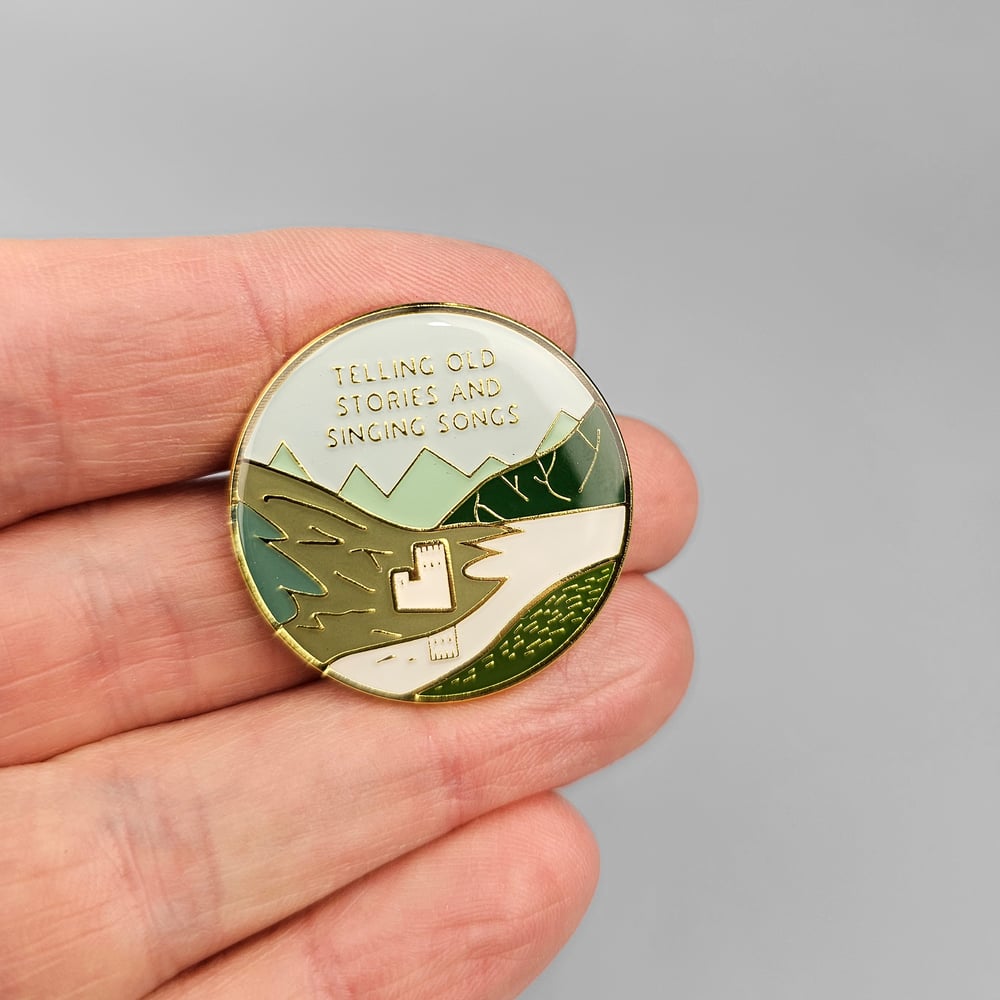 Image of 'Telling old stories' <html> <br> </html> (Pin Badge)