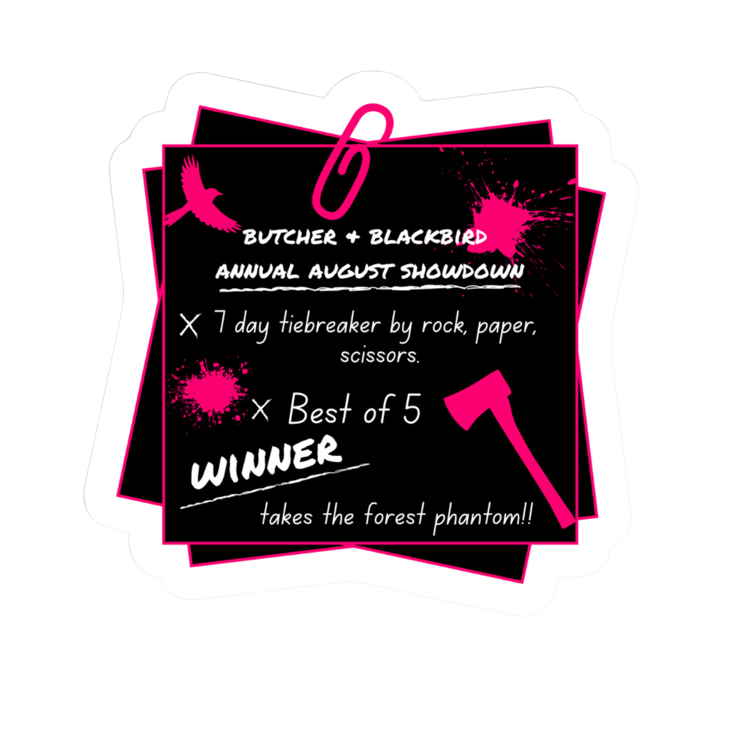 Image of Officially licensed Butcher & Blackbird vinyl SINGLE stickers