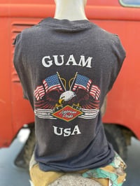 Image 3 of Vintage Harley Davidson 3D Emblem tag "The Great American Hog, Guam" T-shirt 1991