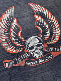 Image 11 of Vintage 1970’s 80s Harley Davidson Ride to Live / Live to Ride T Shirt Knuckle