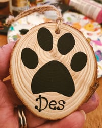 Image 3 of Paw print wood slices 