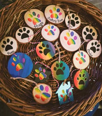 Image 4 of Paw print wood slices 