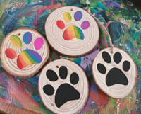 Image 5 of Paw print wood slices 