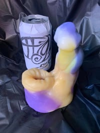 Image 3 of Priapus Hybrid Stroker & Dildo in "Nonbinary/Intersex" colorway