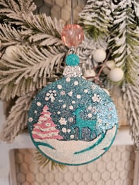 Image 3 of Deer in snow freshie/ ornament scented in tres leches cheesecake 
