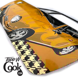 Image of Porsche Bahama Yellow Door Art