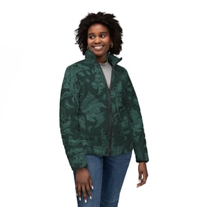 Image of Poisons and Pollinators | Women's Puffer Jacket | Veridian