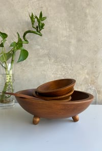 Image 1 of Rounded Wood Bowls | Set of 5