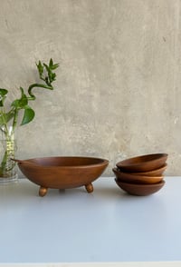 Image 4 of Rounded Wood Bowls | Set of 5