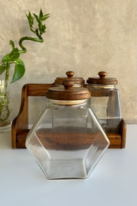 Image 2 of Vintage Hexagon Glass Jar | Set of 3