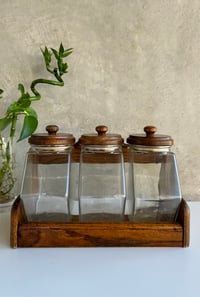 Image 1 of Vintage Hexagon Glass Jar | Set of 3