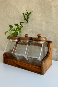 Image 3 of Vintage Hexagon Glass Jar | Set of 3