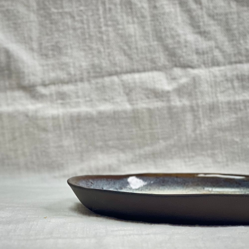 Image of Black Clay Speckled Appetizer Plate