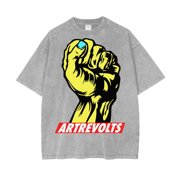 Image of FREEDOM FIST GREY ACID WASH