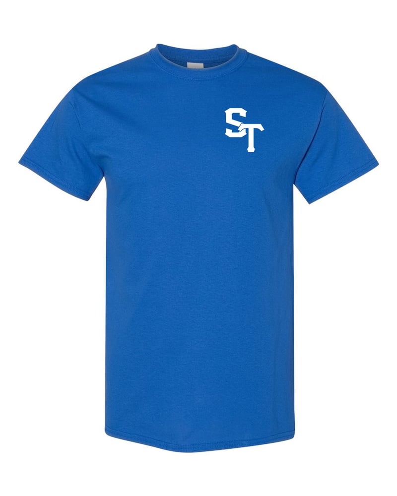 Image of Cotton Tshirt in Royal White Logo