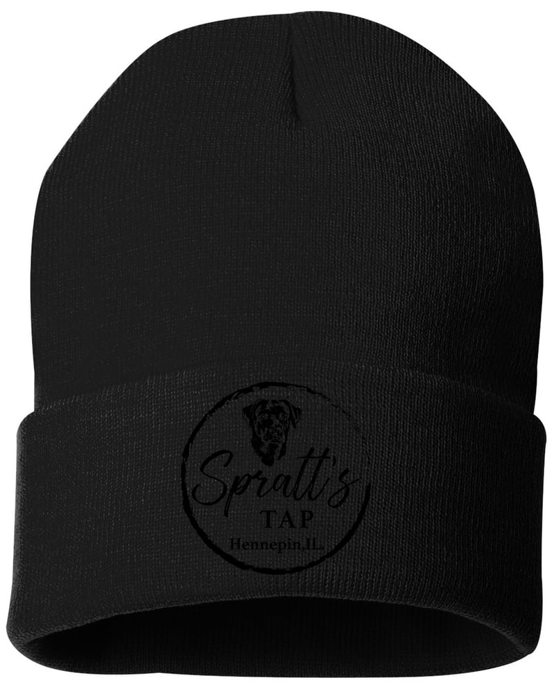 Image of Black Sportsman Beanie Embroidered Logo