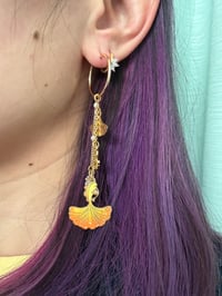 Image 2 of Enamel Earrings | Gingkoi Dangle Hoop Earrings