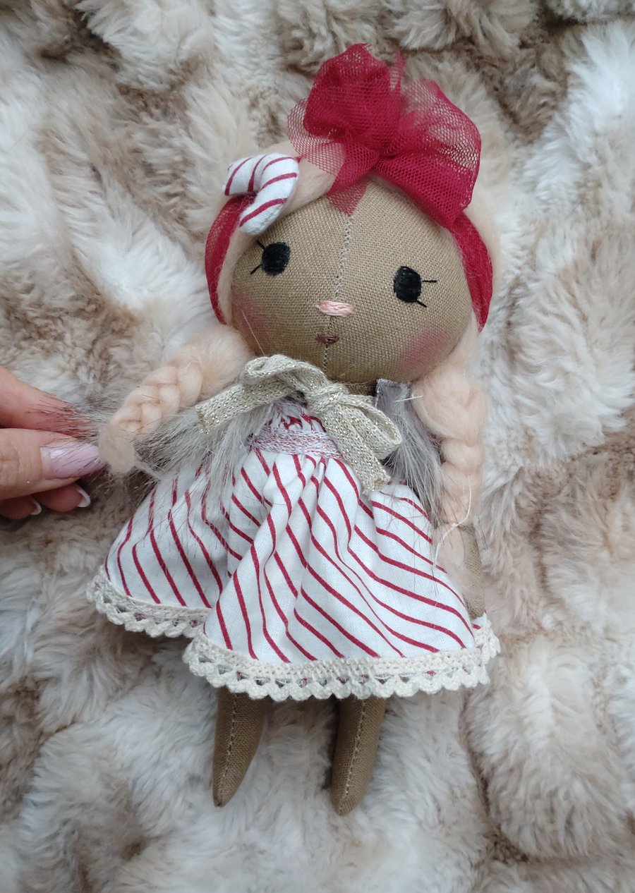 Image of Little candycane doll holiday collection 