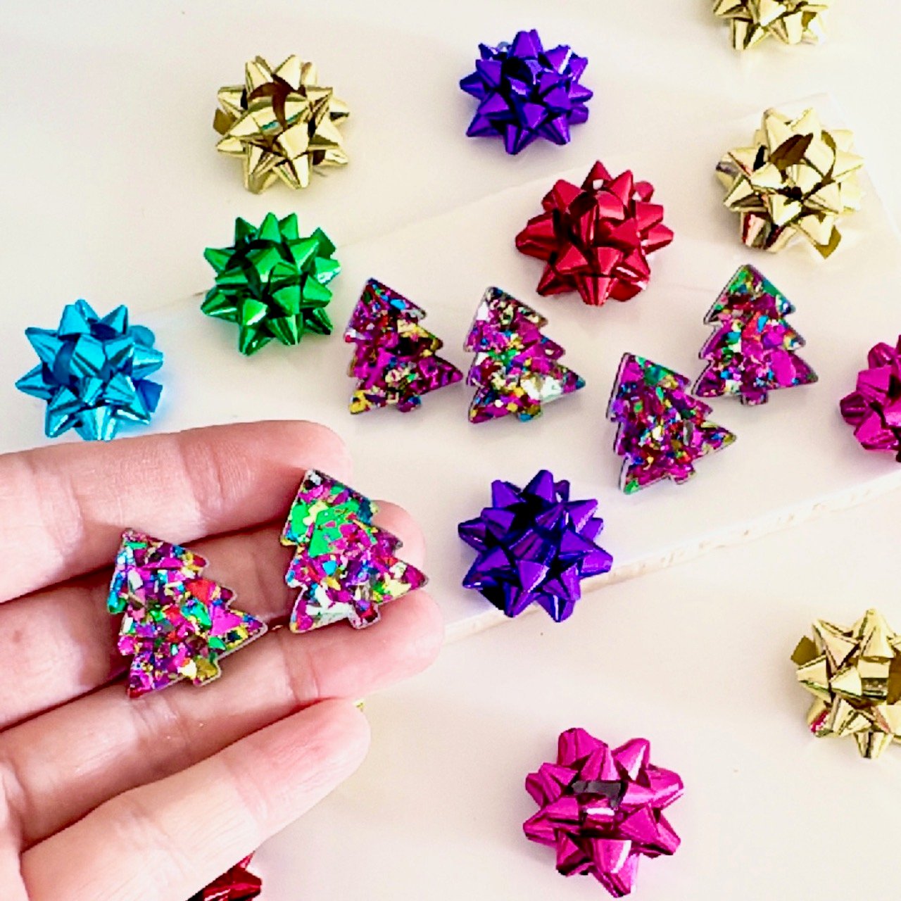 Image of Maxi Glitter Fest Christmas Tree Studs