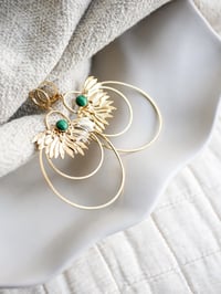 Image 4 of Grandes Boucles d'Oreilles FREYJA - Vert