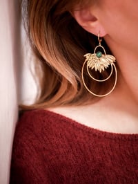 Image 7 of Grandes Boucles d'Oreilles FREYJA - Vert