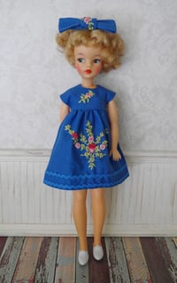 Image 1 of Beautiful Embroidered  dress ensemble for Tammy Doll or Sindy Doll