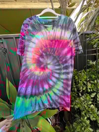 Image 1 of Colourful ice dye spiral mens (unisex) size L