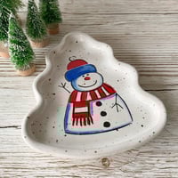 Image 3 of Handmade Christmas Tree Snowman Dish