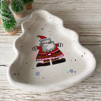 Image 2 of Handmade Christmas Tree Santa Claus Dish