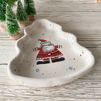 Image 3 of Handmade Christmas Tree Santa Claus Dish