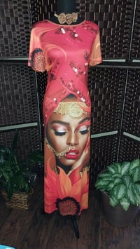 Light Orange Muti Color Maxi Dress