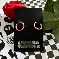 Image 2 of LACY - Pink Huggie Hoops