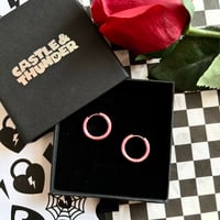 Image 3 of LACY - Pink Huggie Hoops