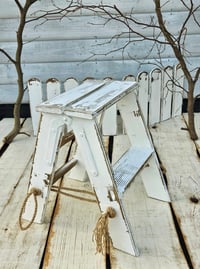 Image 2 of Wooden ladder  vintage H-45cm   white