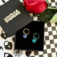 Image 3 of RAY - Heart Huggie Hoops