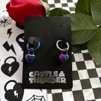 Image 2 of RAY - Heart Huggie Hoops