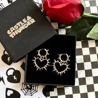 Image 3 of DREW - Heart Huggie Hoops